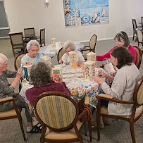 Charter Senior Living of Gainesville, Florida, residents doing arts and crafts