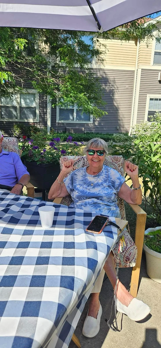 Aberdeen Crossings by New Perspective, senior living community offering assisted living in Highland Heights, OH, residents enjoying the outdoors