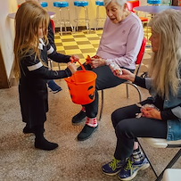 Fieldstone Memory Care of Bainbridge visitors on Halloween