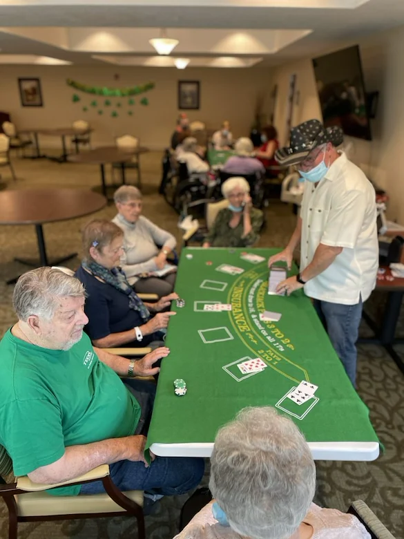 Plantation Oaks Assisted Living & Memory Care in High Springs, FL, resident activity - cards