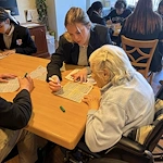Spring Village at Hammonton resident activity with volunteers