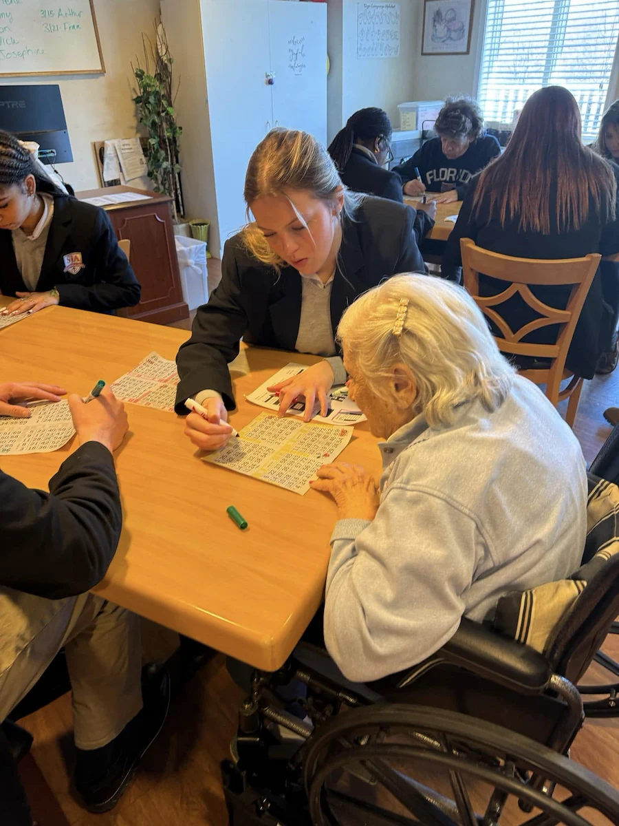 Spring Village at Hammonton resident activity with volunteers