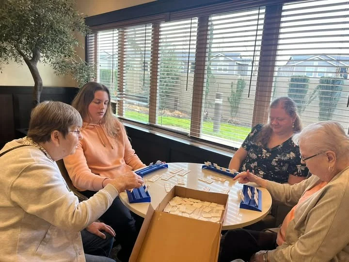 The Village at Keizer Ridge Assisted Living and Memory Care residents enjoy playing games