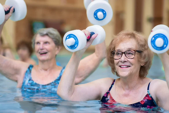 Franklin Park at Sonterra exercising in the pool